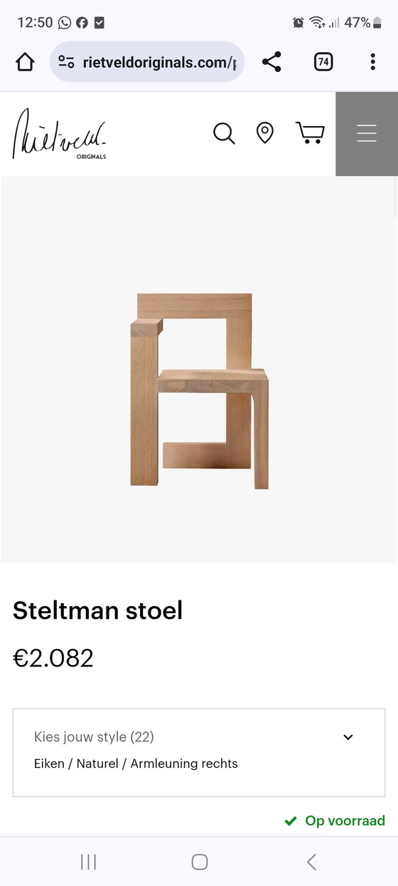 Image 1 of 2x de Steltman Stuhl orange