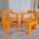 2x de Steltman Stuhl orange