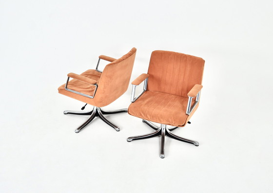 Image 1 of P126 Bürostühle von Osvaldo Borsani für Tecno, 1970er Jahre, 2er-Set