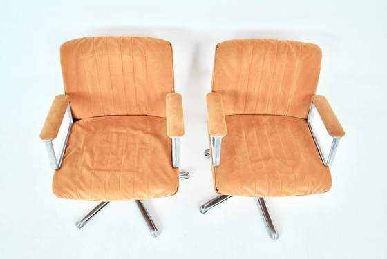 Image 1 of P126 Bürostühle von Osvaldo Borsani für Tecno, 1970er Jahre, 2er-Set