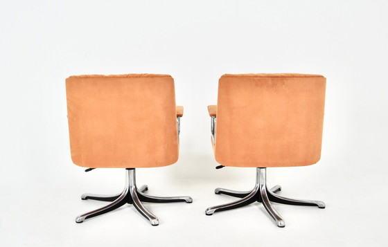 Image 1 of P126 Bürostühle von Osvaldo Borsani für Tecno, 1970er Jahre, 2er-Set