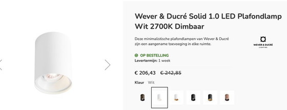 Image 1 of Wever & Ducré - Solid 1.0 Led - Weiß 2700K Dimmbar