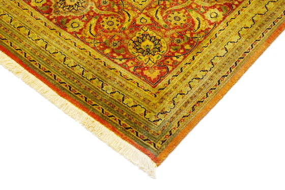 Image 1 of Original Handgeknüpfter Perserteppich Täbriz Mahi Fein Mit Seide 345 X 241 Cm Top Zustand