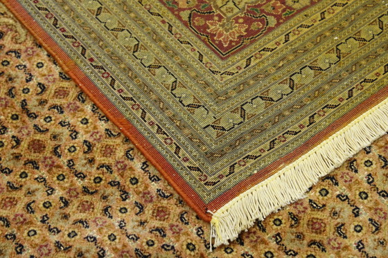 Image 1 of Original Handgeknüpfter Perserteppich Täbriz Mahi Fein Mit Seide 345 X 241 Cm Top Zustand