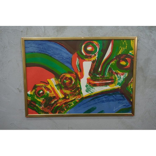 Abstrakte Lithographie von Bengt Lindström, Schweden 1970