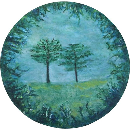 Vintage Öl auf Holz "Cercle Printanier 1" von Elodie Huré