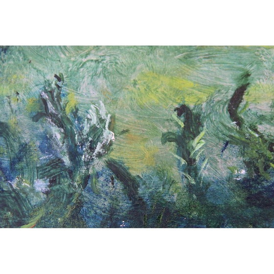 Image 1 of Vintage Öl auf Holz "Cercle Printanier 1" von Elodie Huré