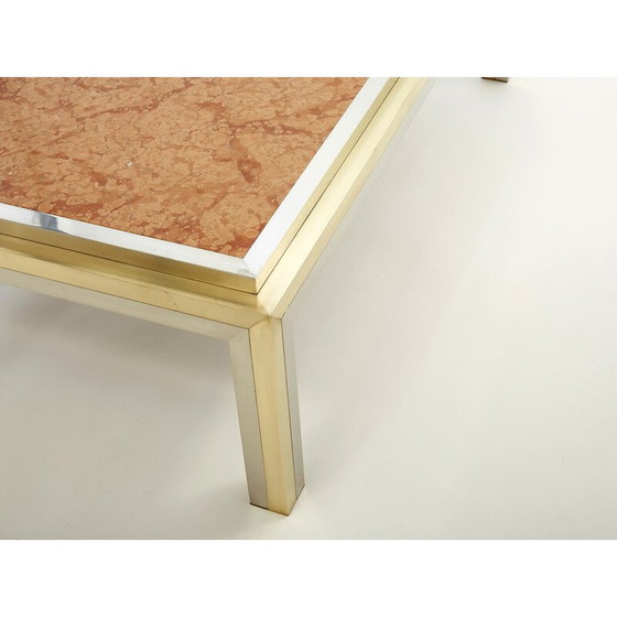 Image 1 of Vintage Couchtisch aus Chrom und Messing von Romeo Rega für Metalarte, 1970