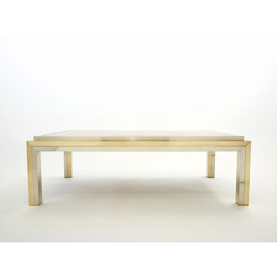 Image 1 of Vintage Couchtisch aus Chrom und Messing von Romeo Rega für Metalarte, 1970