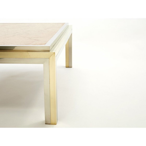 Image 1 of Vintage Couchtisch aus Chrom und Messing von Romeo Rega für Metalarte, 1970