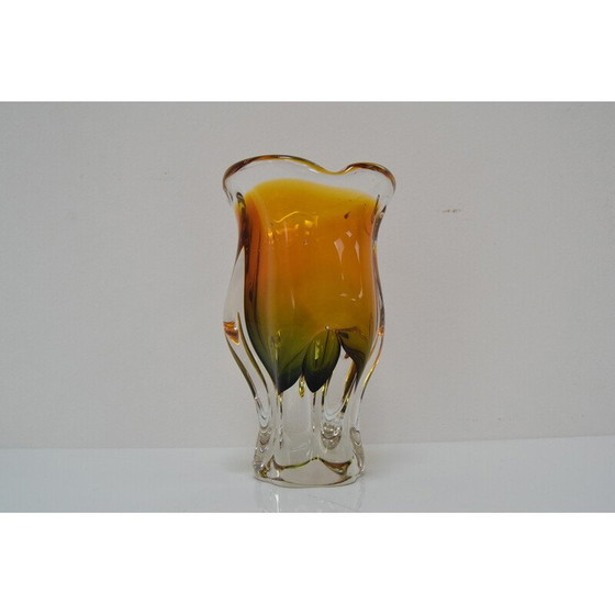 Image 1 of Vintage Vase aus Kunstglas von Josef Hospodka für Glasswork Chribska, Tschechoslowakei 1960er Jahre