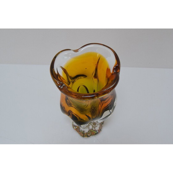 Image 1 of Vintage Vase aus Kunstglas von Josef Hospodka für Glasswork Chribska, Tschechoslowakei 1960er Jahre