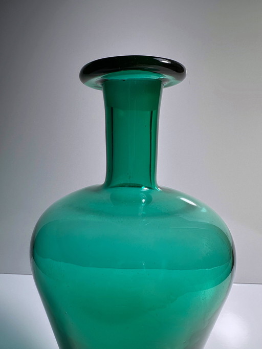 1990S Postmoderne Blumenvase Grün Glas Schweden 90Er Vintage Vase Amphore Amphorenvase Glas Grün Memphis
