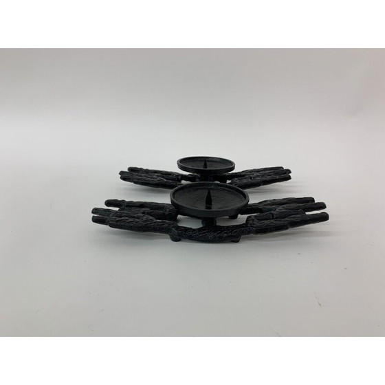 Image 1 of Paar Brutalistische Gusseisen-Kerzenhalter, 1970