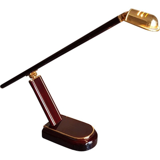 Image 1 of Schreibtischlampe aus Holz und Metall, 1950