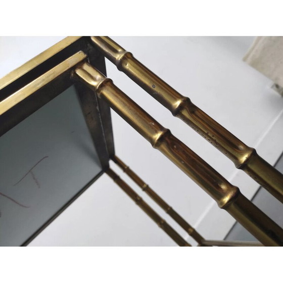 Image 1 of Nisttische aus Messing und Glas, 1970