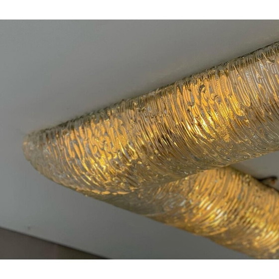 Image 1 of Riesige Vintage-Deckenleuchte (360cm) aus Glas und Metall von Venini, Italien 1940er Jahre