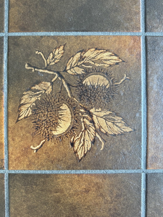 Image 1 of Mid Century Style Holz Kachelplatte Oktogonaler Couchtisch