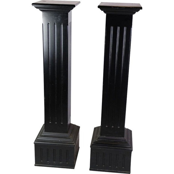 Image 1 of Paar alte Sockel mit schwarzer Farbe, 1980