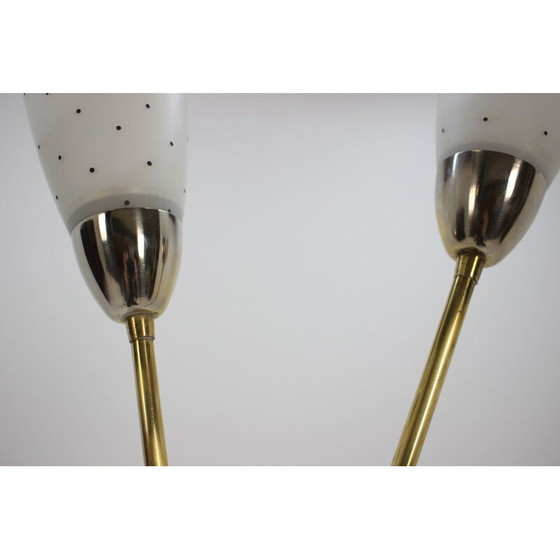 Image 1 of Stehlampe aus mehrfarbig glasierter Stahlkeramik von Kamenický Šenov, Tschechoslowakei 1950