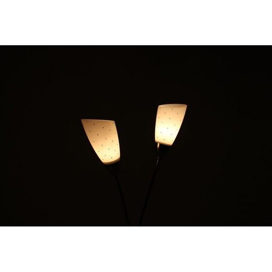 Image 1 of Stehlampe aus mehrfarbig glasierter Stahlkeramik von Kamenický Šenov, Tschechoslowakei 1950