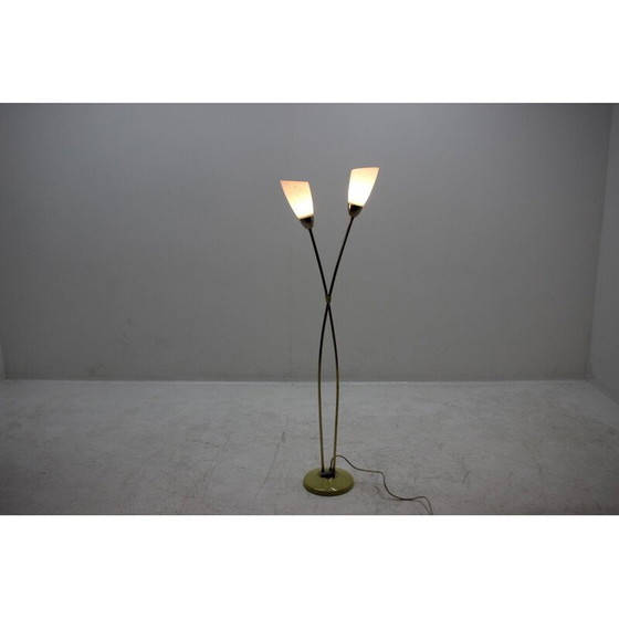 Image 1 of Stehlampe aus mehrfarbig glasierter Stahlkeramik von Kamenický Šenov, Tschechoslowakei 1950