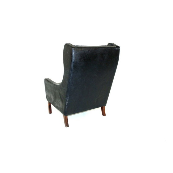 Image 1 of Vintage-Sessel aus Leder und Palisanderholz, Dänemark, 1960