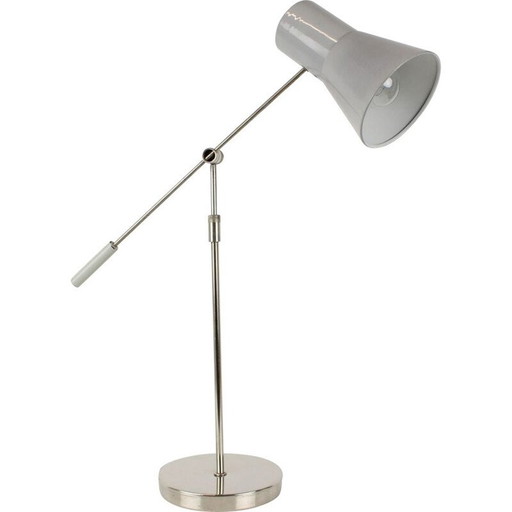 Vintage Tischlampe aus lackiertem Metall und Chrom mit verstellbarer Höhe, Tschechoslowakei 1960