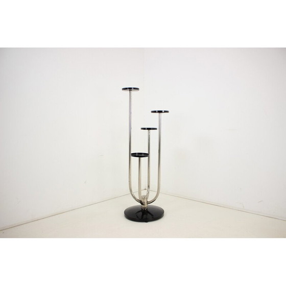 Image 1 of Verchromtes Blumenregal von J. Halabala, Tschechoslowakei 1930er Jahre