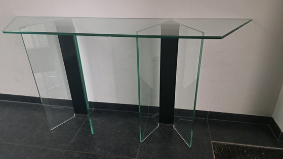 Image 1 of Vintage-Konsolentisch aus Glas