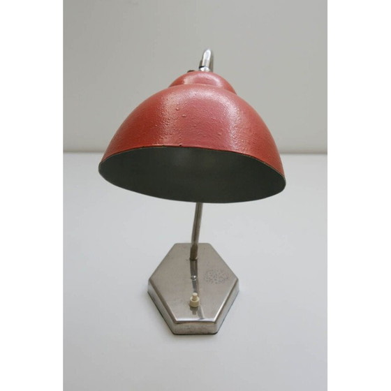Image 1 of Karminrote Vintage-Tischlampe von Inkop, 1960er Jahre
