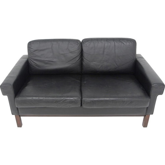 Image 1 of Skandinavisches 2-Sitzer-Ledersofa, Schweden, 1950