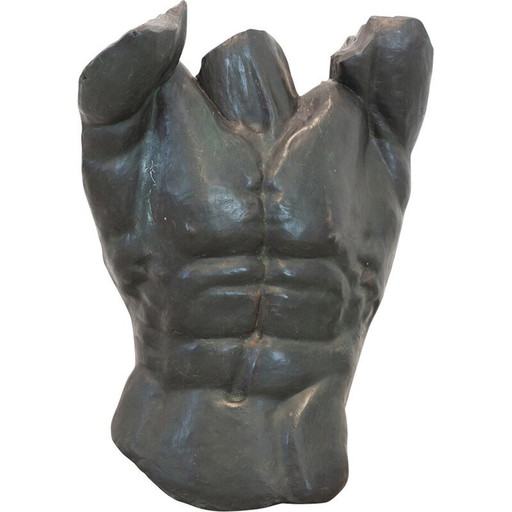 Alte Büste "Stärke und Zerbrechlichkeit" aus Terrakotta und Eisen von Raffaello Romanelli, Italien 1980