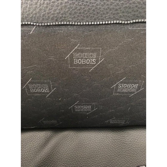 Image 1 of Vintage Sofa und 2 Sessel, Wohnzimmerset Roche Bobois, Schwarzes Leder