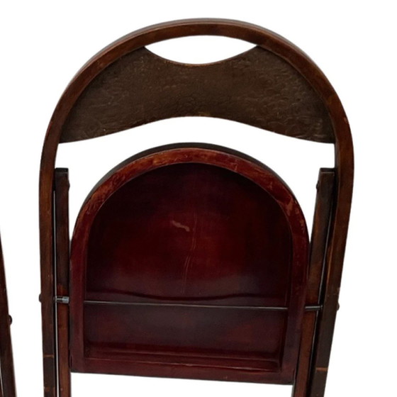 Image 1 of 2x Thonet B751 - Klappstuhl - Alligatormuster (völlig original selten)