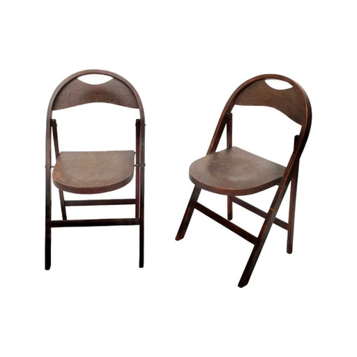 2x Thonet B751 - Klappstuhl - Alligatormuster (völlig original selten)