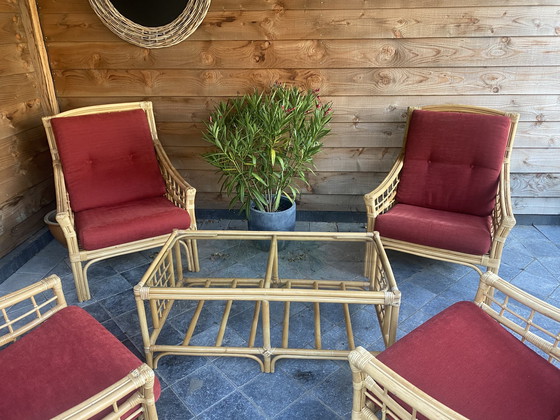 Image 1 of Vintage Rattan-Lounge-Set