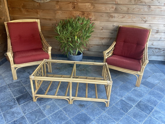 Image 1 of Vintage Rattan-Lounge-Set
