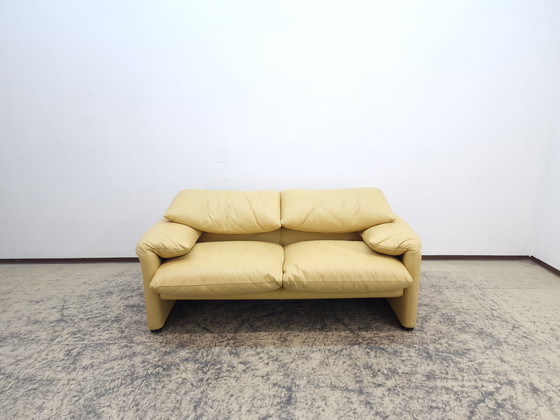 Image 1 of Cassina Maralunga Zweisitzer Designersofa Echtledersofa Couch 