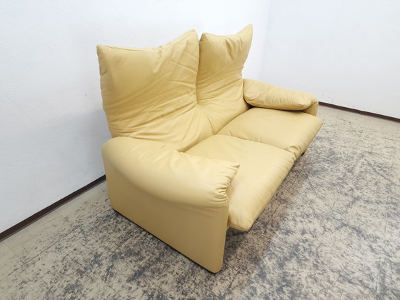 Image 1 of Cassina Maralunga Zweisitzer Designersofa Echtledersofa Couch 