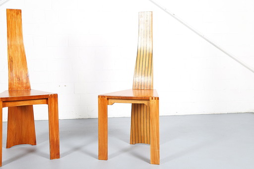 2x Cherry Pearl Dot Plank Back Chairs von Robert Williams