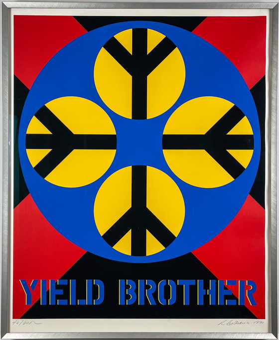Image 1 of Robert Indiana – Yield Brother, 1971 – Siebdruck auf dickem Velinpapier. Professionell gerahmtes Museumsglas
