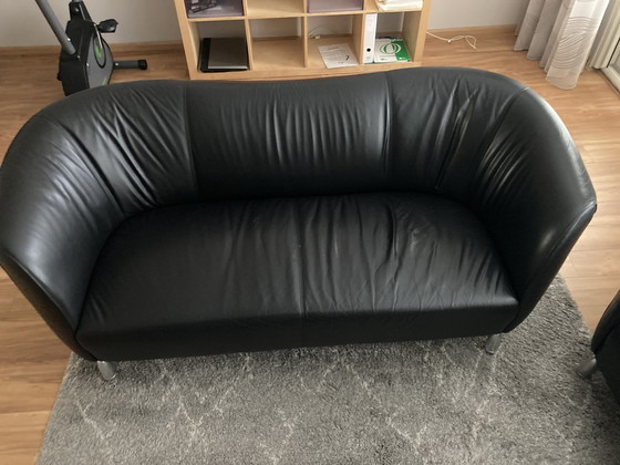 Image 1 of Leolux Pupilla 3- und 2,5-Sitzer, schwarzes Wapiti-Leder
