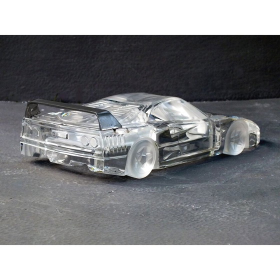 Image 1 of Vintage Ferrari F40 aus Kristall und Edelstahl von Arnolfo di Cambio, Italien 1980