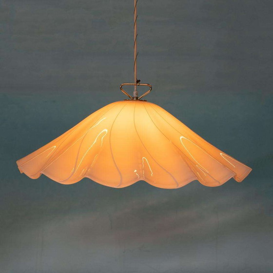 Image 1 of Vintage Glas-Pendelleuchte Kalmar Fazzoletto