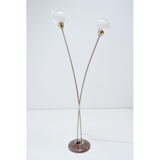 Image 1 of Vintage Stehleuchte aus Glas, Keramik und Stahl von Kamenicky Senov, Tschechoslowakei 1960,