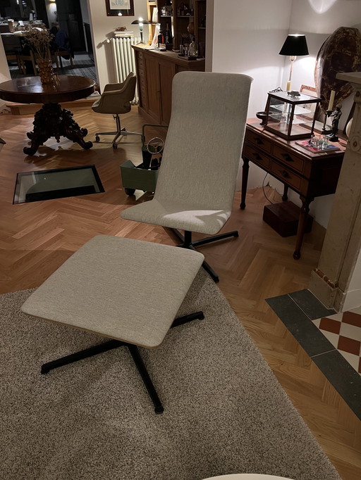 Lounge Sessel + Ottoman von Alain Berteau by Bulo