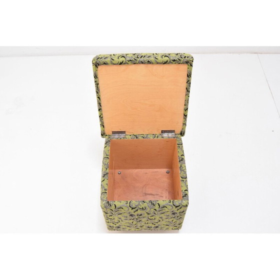 Image 1 of Mid-Century-Stoffhocker mit Rollen, Tschechoslowakei 1970er Jahre
