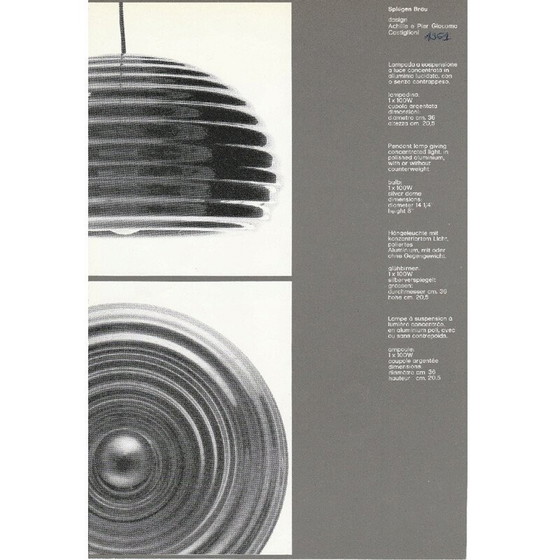 Image 1 of Italienische Hängelampe aus Aluminium - 1970er Jahre