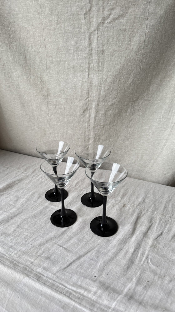 Image 1 of 4X Martini Sektglas, schwarz